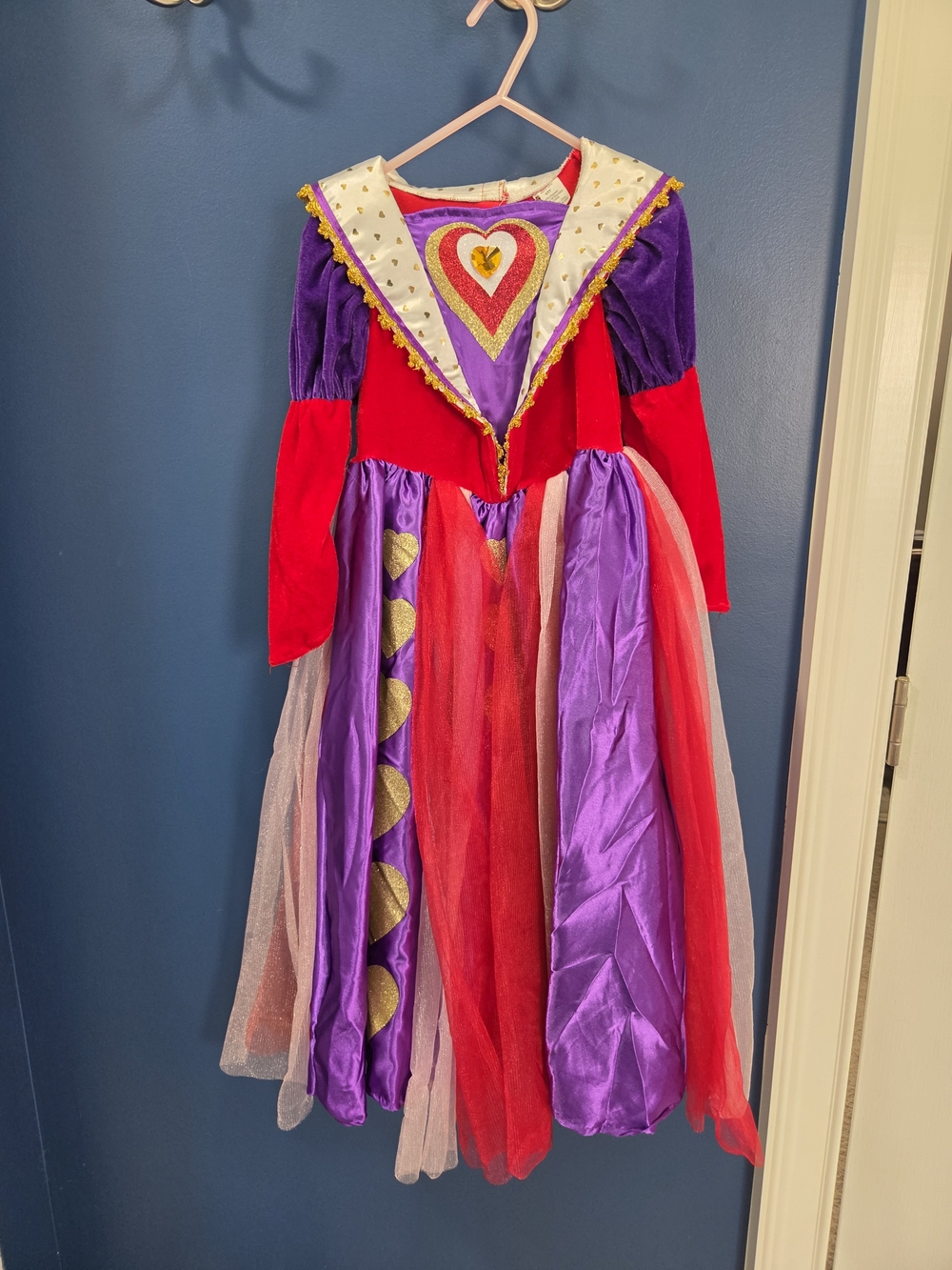 Girls Purple & Red Heart Princess Costume Dress